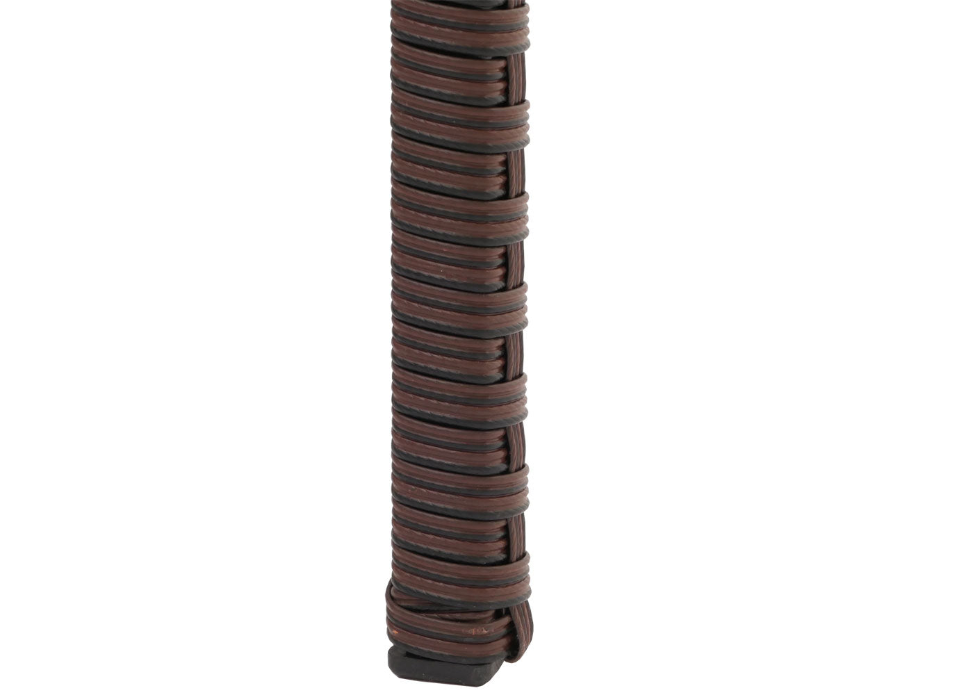Poly-rattan tuintafel Halden, bijzettafel met glazen blad ~ bruin-gemarmerd