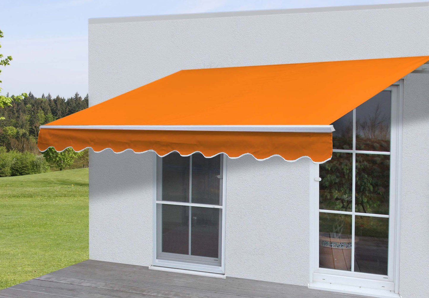 Aluminium zonnescherm MCW-E49, klaparm zonnescherm zonwering 2,5x2m ~ Polyester terracotta