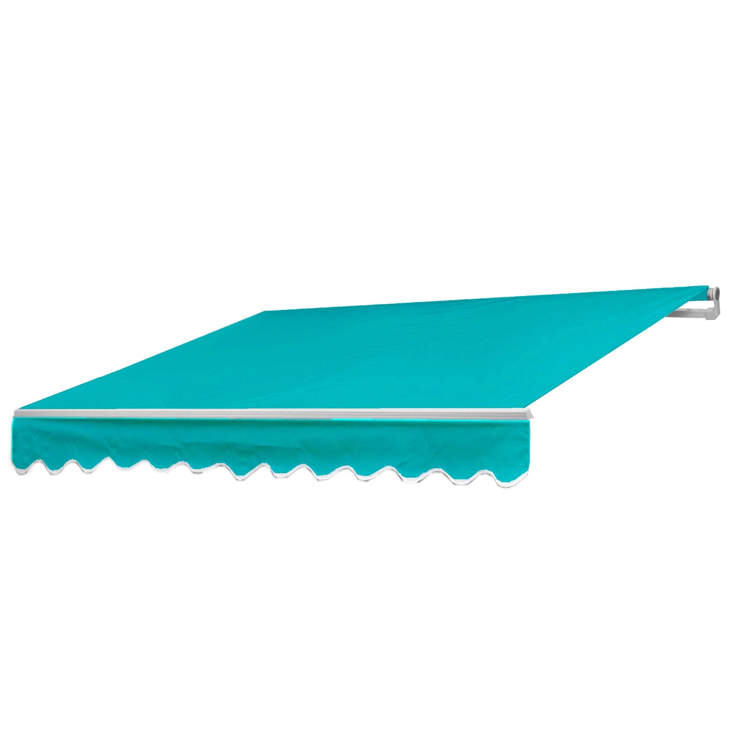 Aluminium zonnescherm MCW-E49, klaparm zonnescherm zonwering 2,5x2m ~ Polyester turquoise