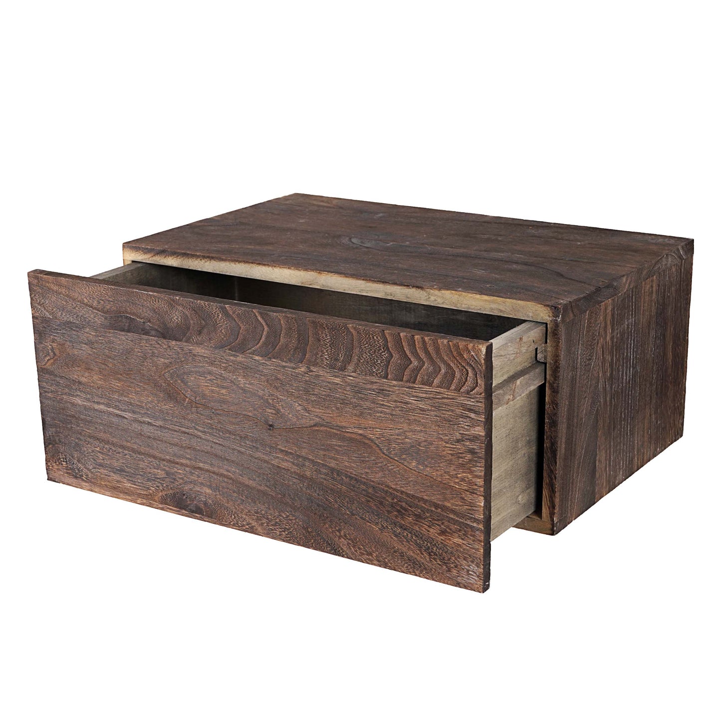 Wandplank MCW-C55, lade plank, shabby-look vintage, 21x46x30cm ~ bruin