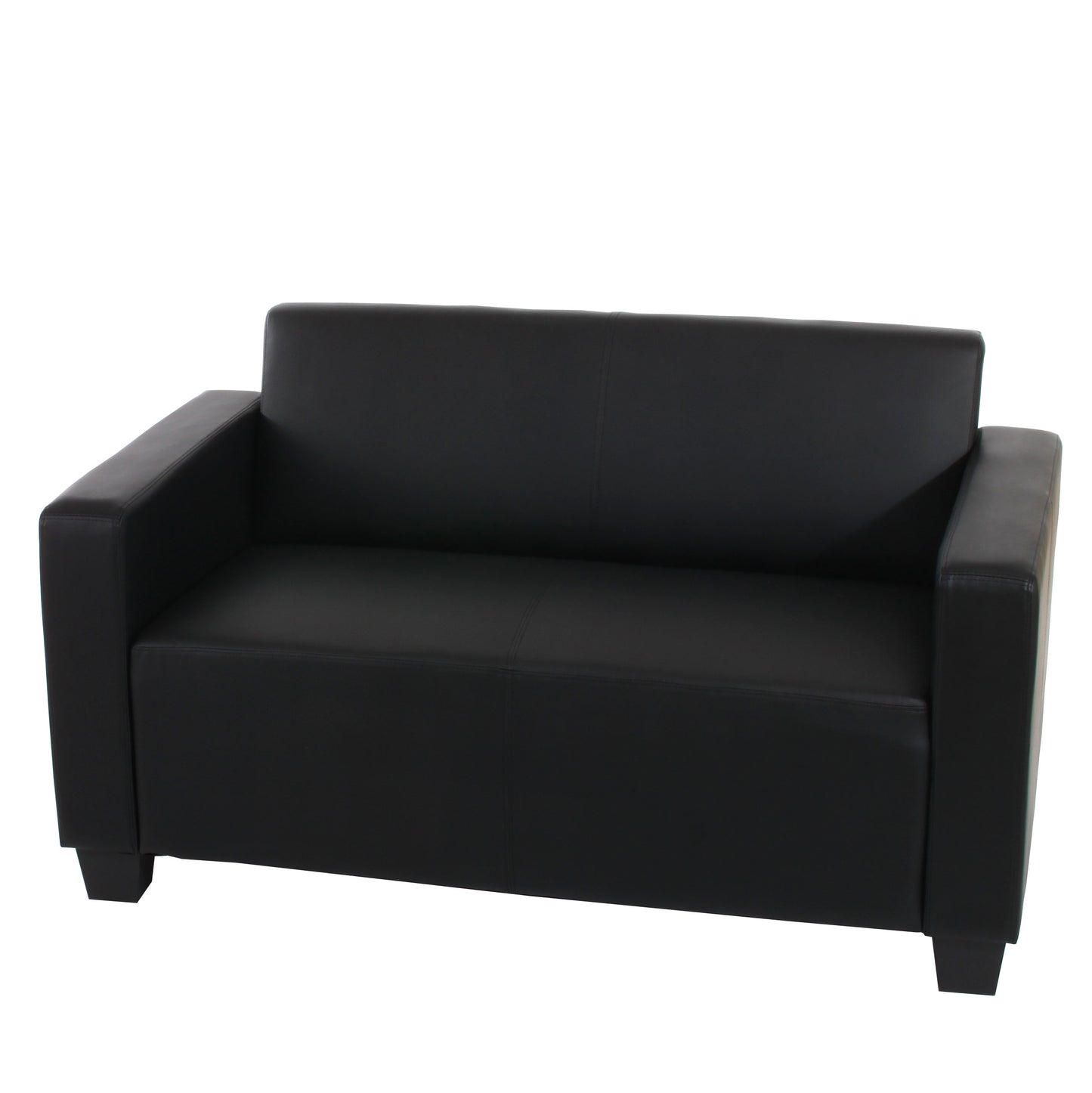 Modulaire 2-zits bank Lyon loungebank kunstleer 136cm ~ zwart