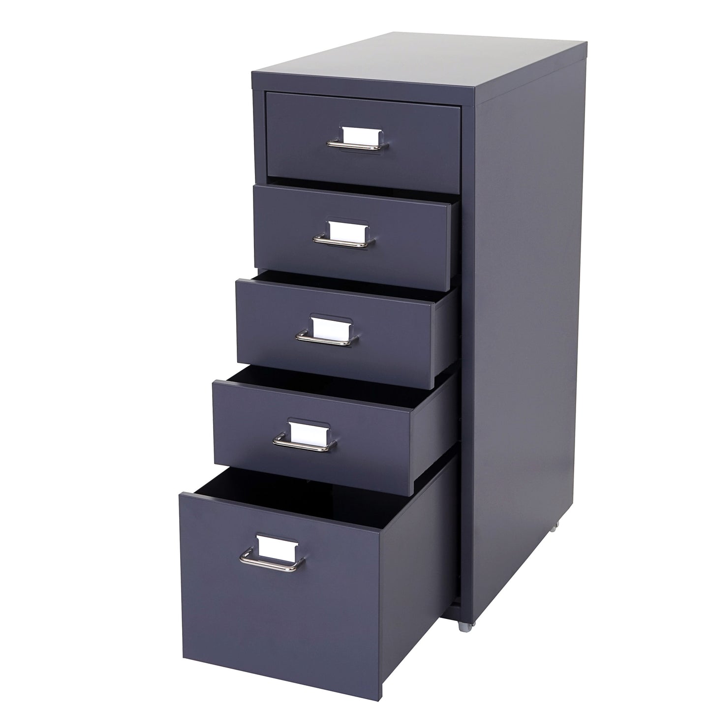 Trolley kast Boston T851, stalen ladekast, 69x28x41cm 5 laden ~ donkergrijs