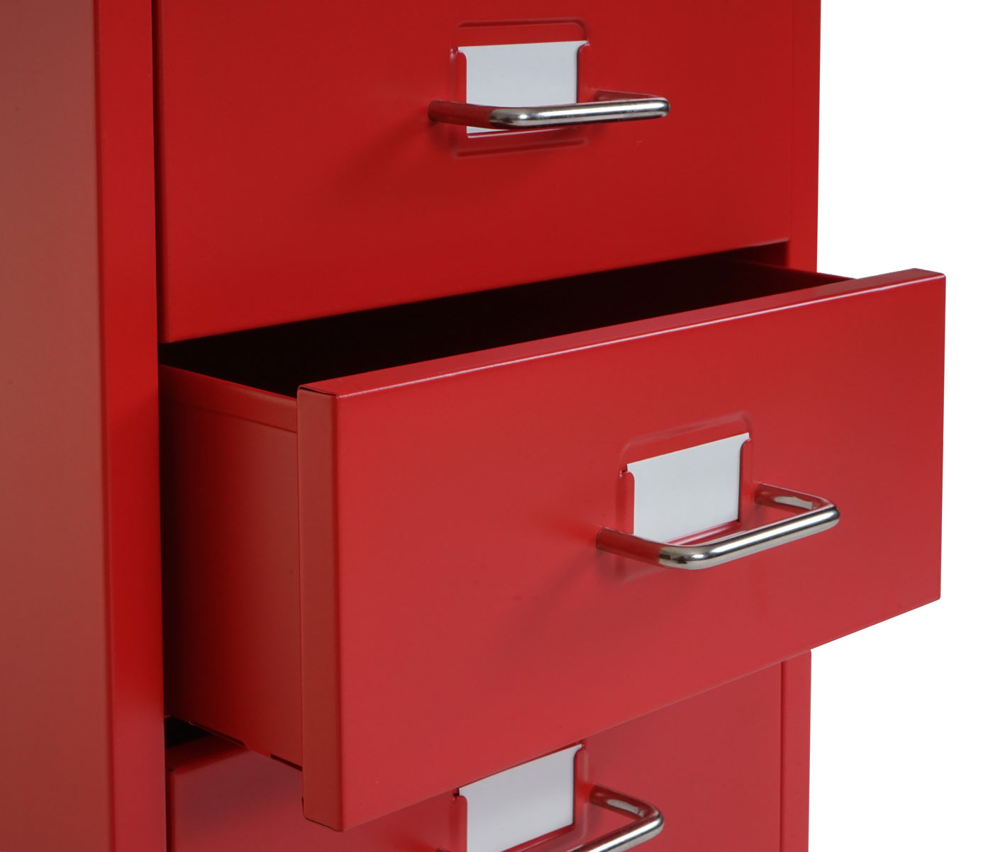 Trolley kast Boston T851, stalen ladekast, 69x28x41cm 5 laden ~ rood