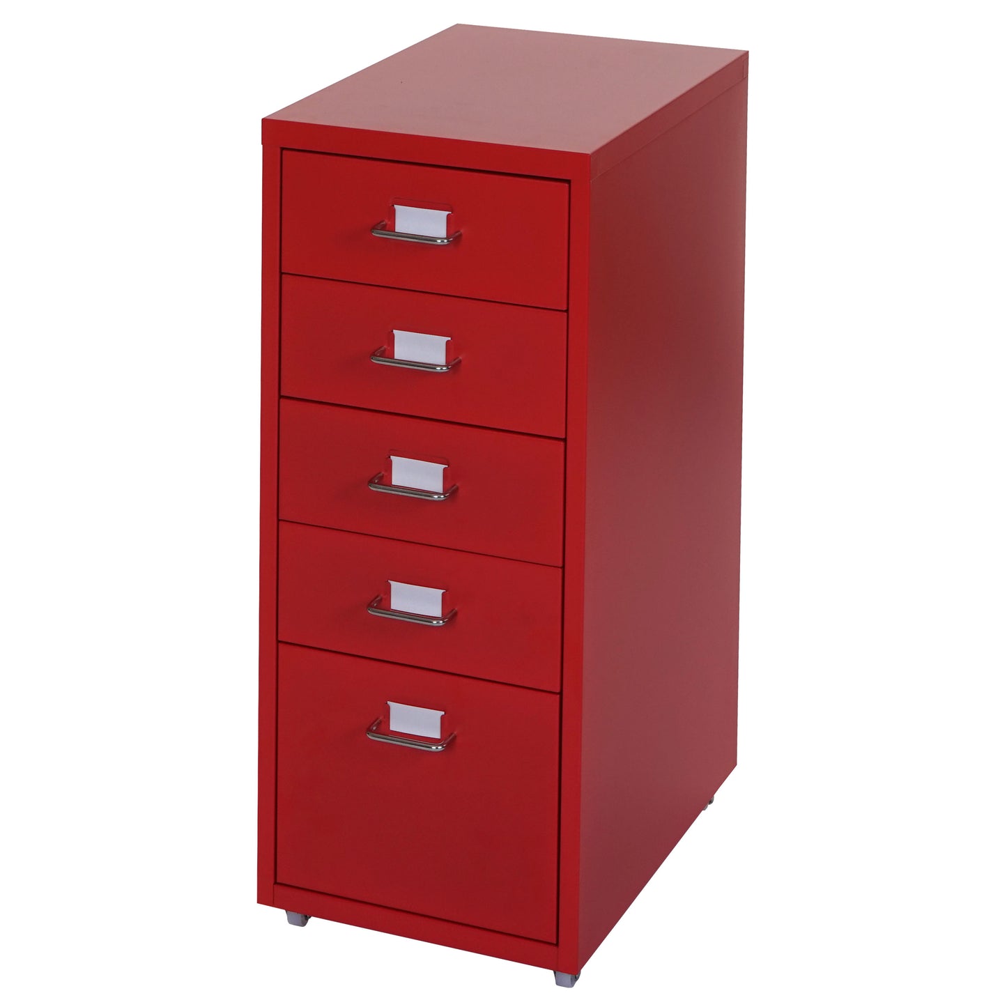 Trolley kast Boston T851, stalen ladekast, 69x28x41cm 5 laden ~ rood