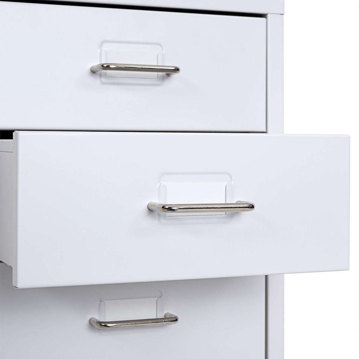 Verrijdbaar onderstel Boston T851, ladekast stalen kast, 69x28x41cm 6 laden ~ wit
