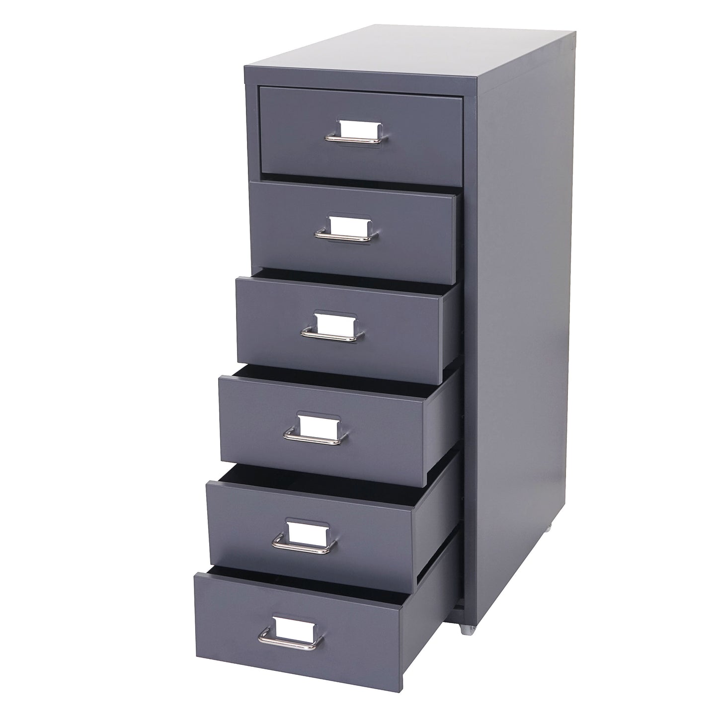 Verrijdbaar onderstel Boston T851, ladekast stalen kast, 69x28x41cm 6 laden ~ donkergrijs