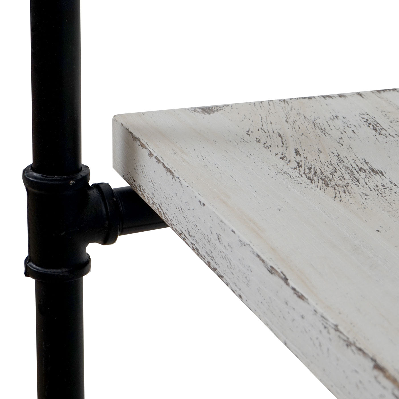 Staande plank MCW-C45, woonkamer plank boekenplank opbergrek, industrieel ontwerp hout metaal, 165x80x28cm ~ wit