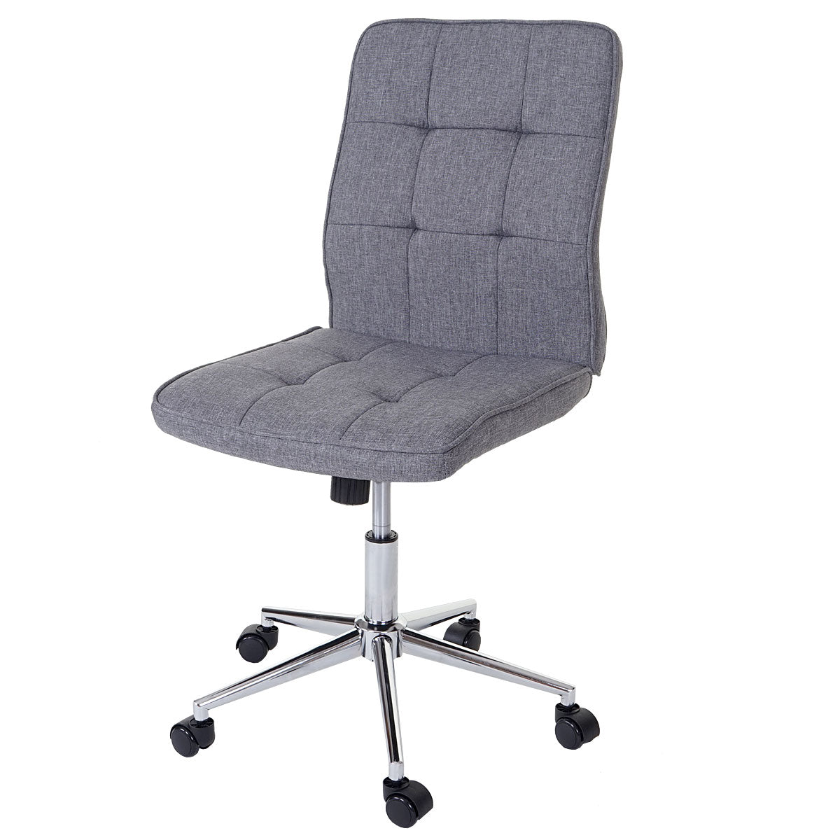 Bureaustoel MCW-K43, bureaustoel werkkruk bureaustoel, grijs textiel
