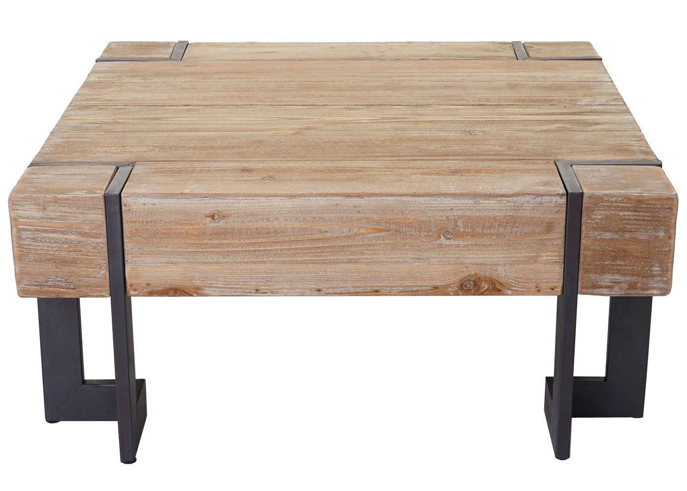 Salontafel MCW-A15, woonkamertafel, massief rustiek dennenhout MVG-gecertificeerd ~ natuurlijke kleur 90x90cm