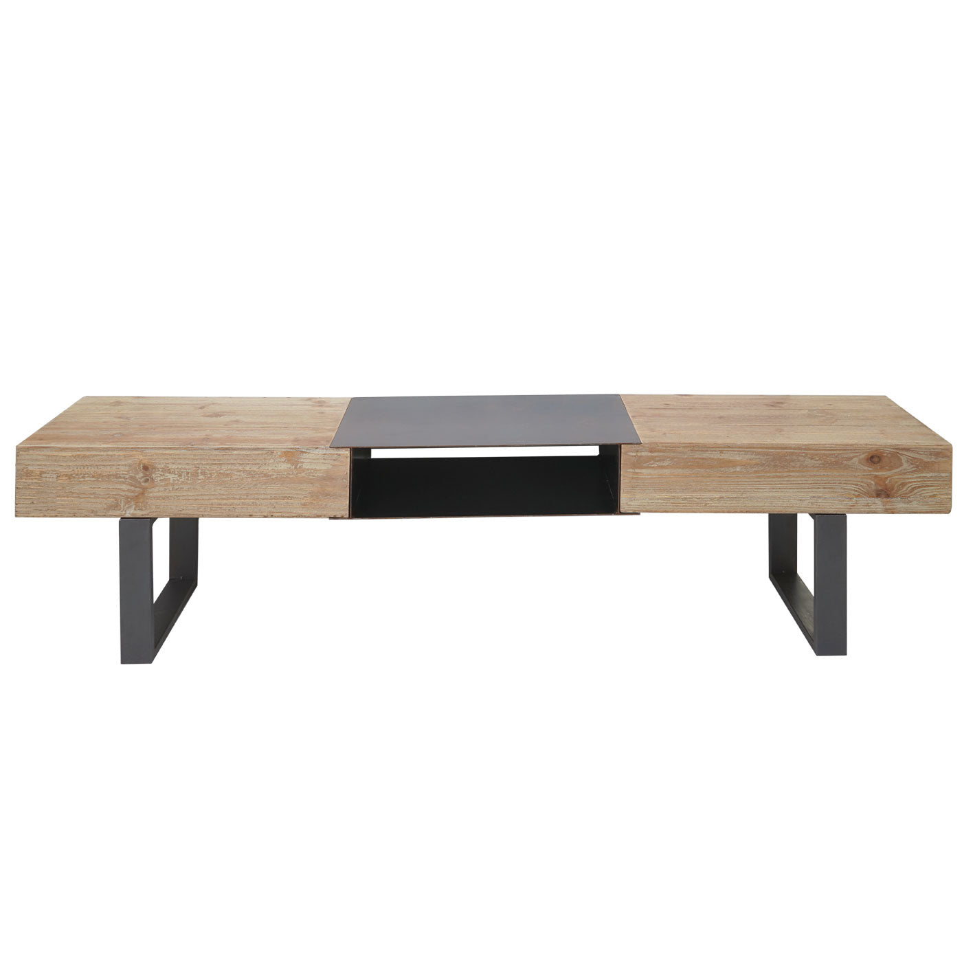 TV-rek MCW-A15, TV-tafel, massief rustiek dennenhout, MVG-gecertificeerd 46x180x41cm