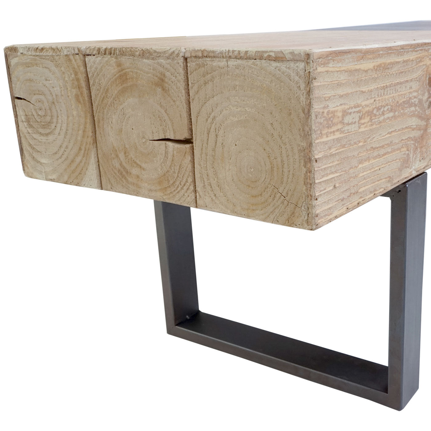 TV-rek MCW-A15, TV-tafel, massief rustiek dennenhout, MVG-gecertificeerd 46x180x41cm