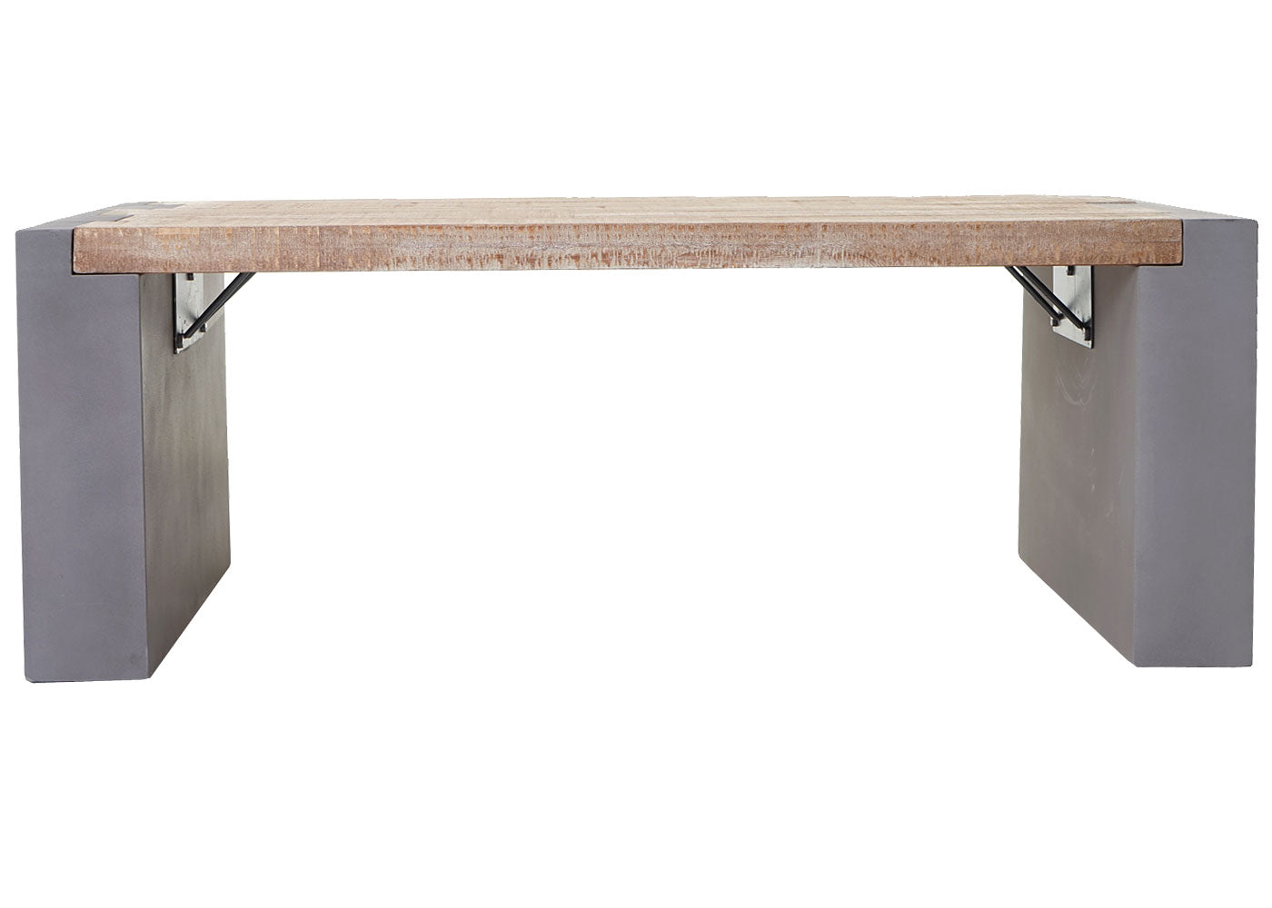 Salontafel MCW-A15, woonkamertafel, betonlook dennenhout rustiek massief MVG-gecertificeerd 46x122x60cm