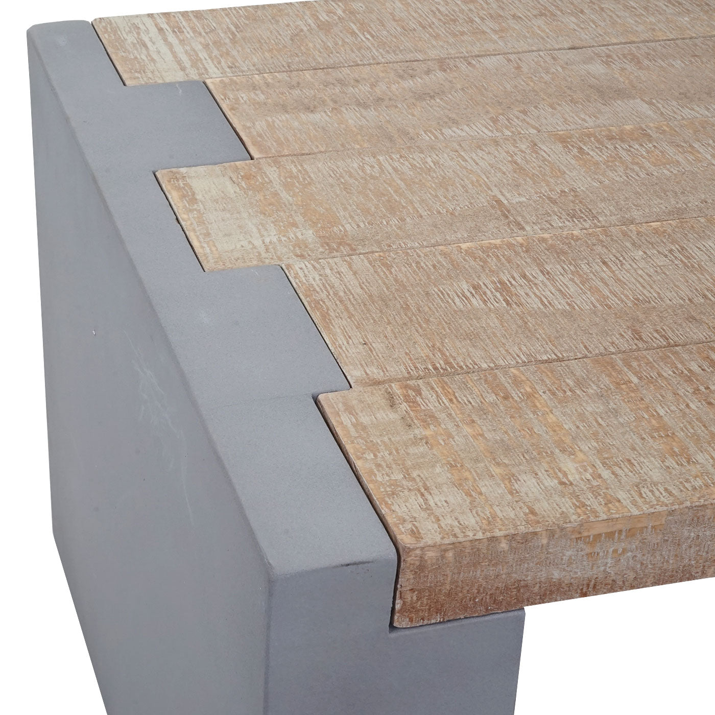 Salontafel MCW-A15, woonkamertafel, betonlook dennenhout rustiek massief MVG-gecertificeerd 46x122x60cm