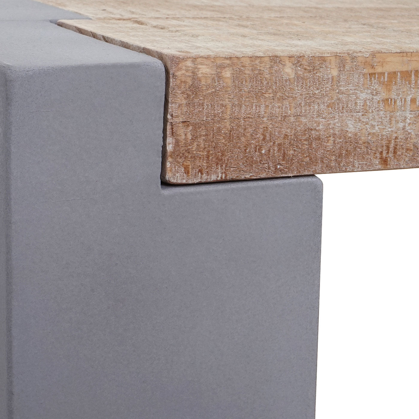 Salontafel MCW-A15, woonkamertafel, betonlook dennenhout rustiek massief MVG-gecertificeerd 46x122x60cm