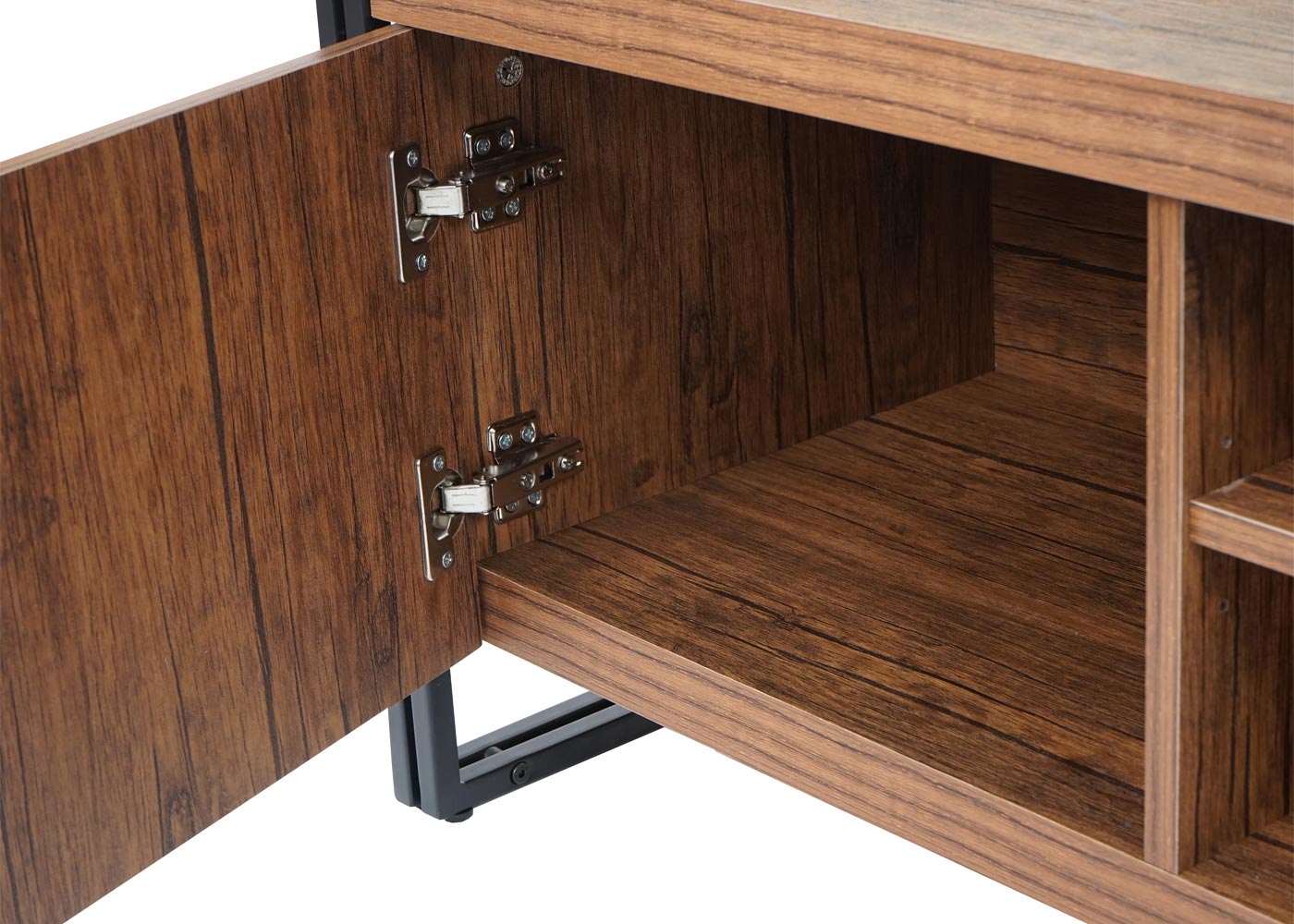 TV-rek MCW-A27, TV-tafel lowboard ladekast, 3D structuur metaal 45x140x40cm ~ Wild eiken look