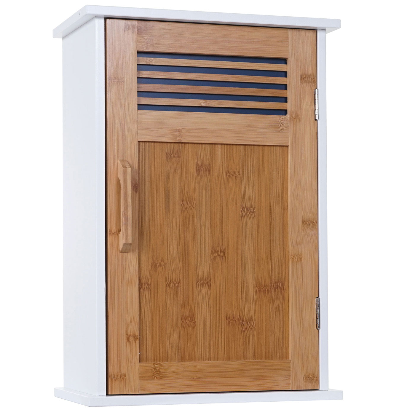 Wandkast MCW-A85, badkamermeubel Wandkast bamboe, 52x35x21cm wit