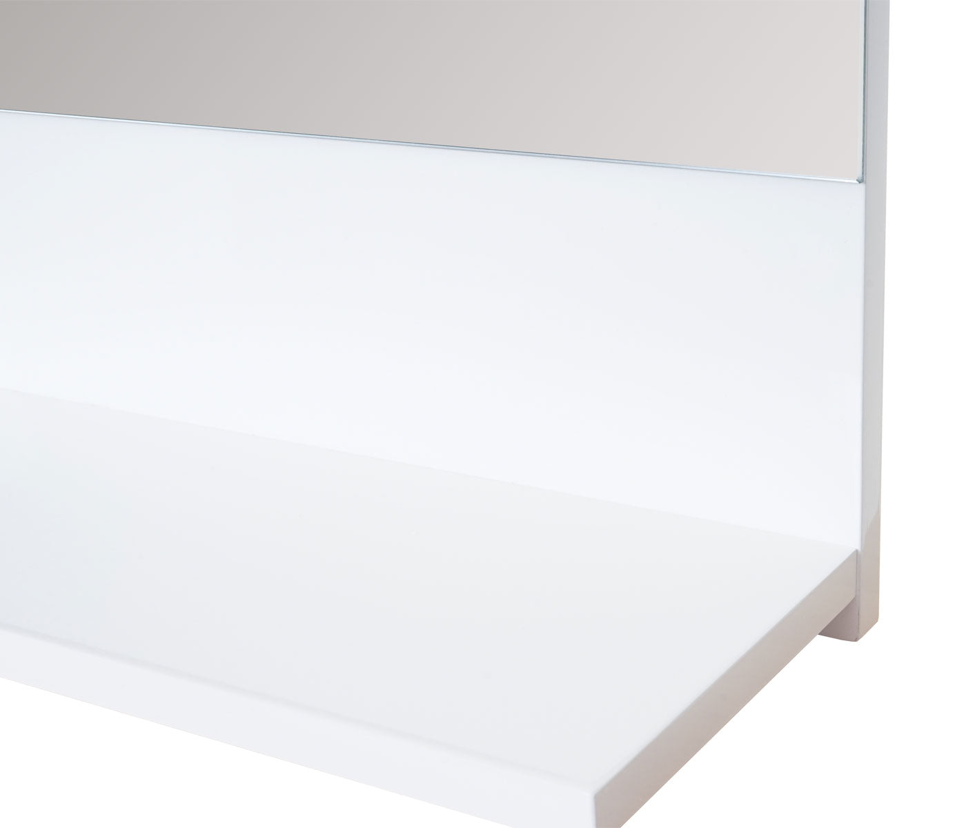 Wandspiegel met planchet MCW-B19, badkamerspiegel badkamer, hoogglans 75x60cm ~ wit