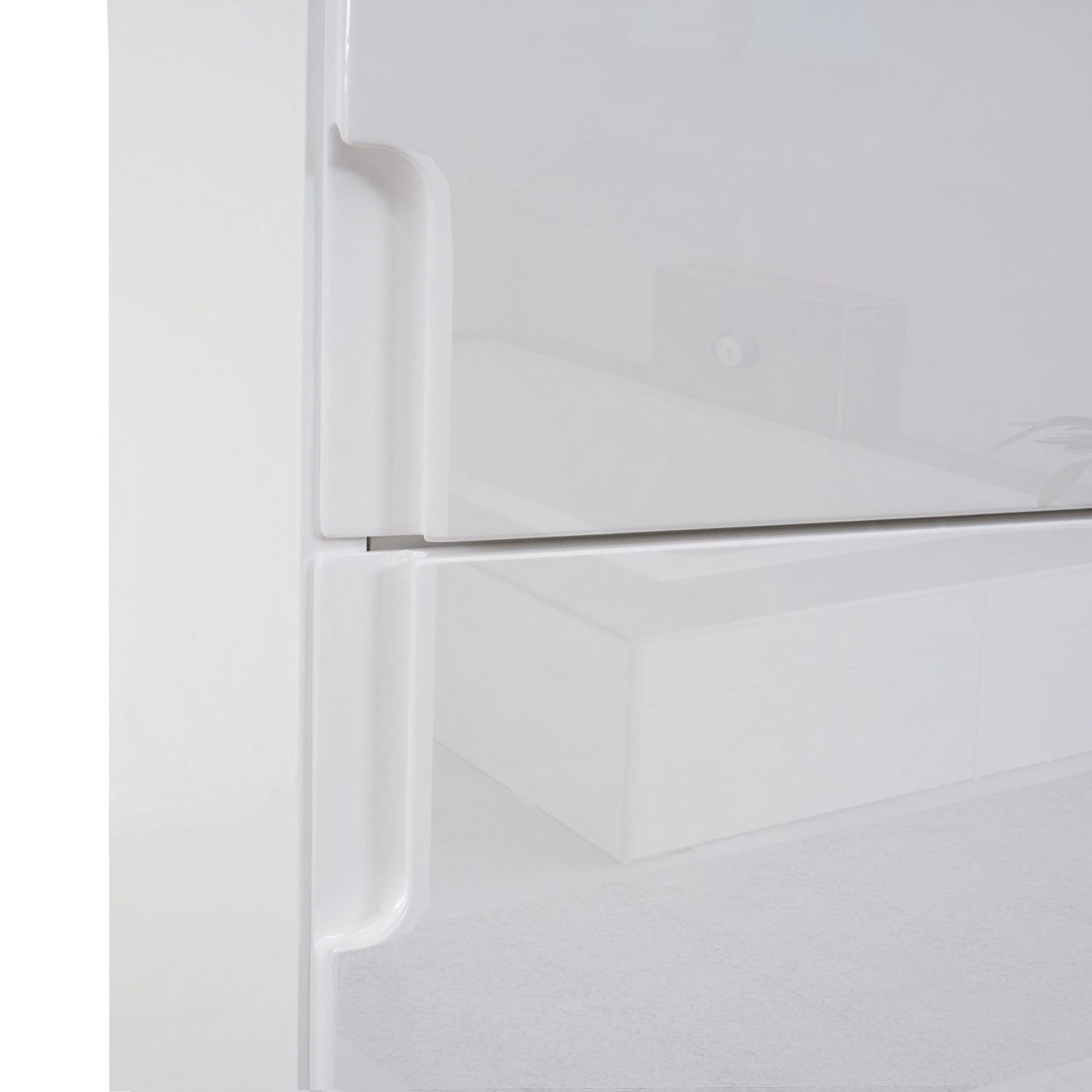 Wandkast MCW-B19, midikast hoge kast badkamermeubel, hoogglans 150x30cm ~ wit