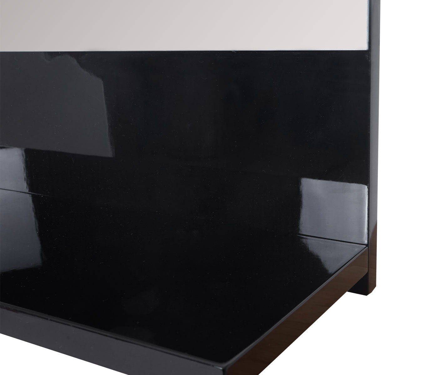 Wandspiegel met planchet MCW-B19, badkamerspiegel badkamer, hoogglans 75x60cm ~ zwart