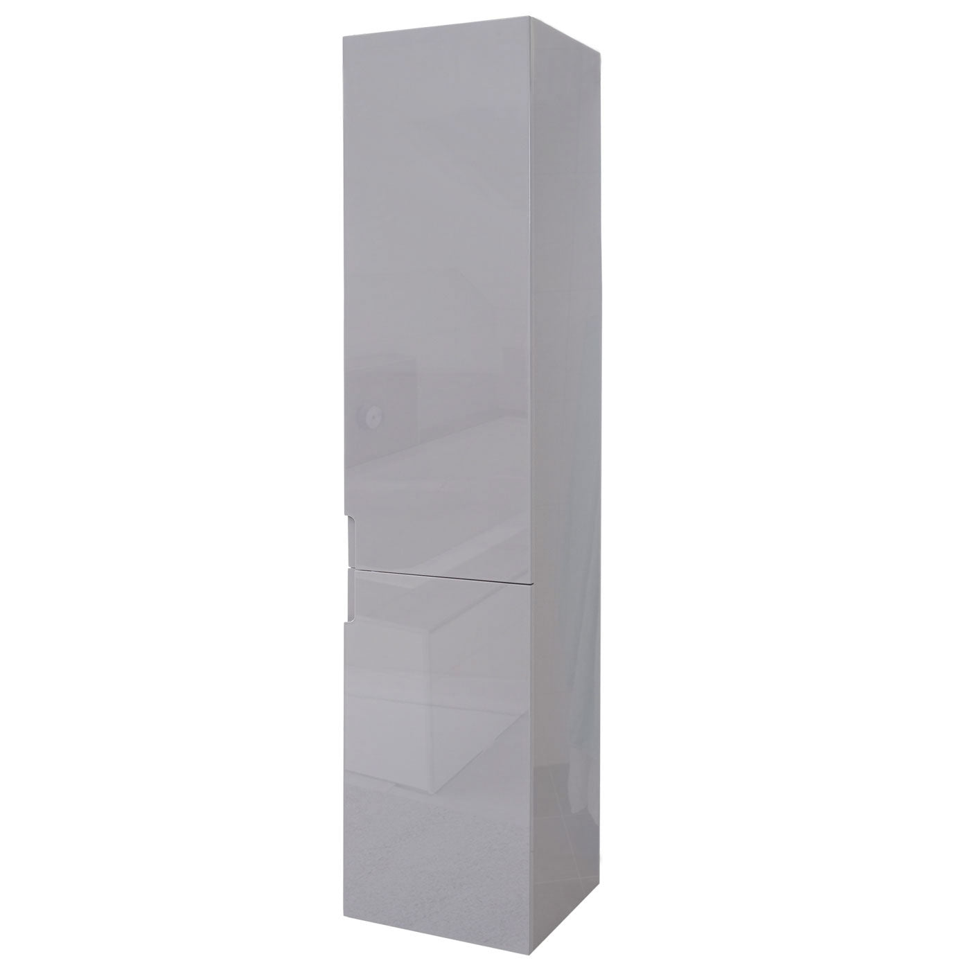 Wandkast MCW-B19, midikast hoge kast badkamermeubel, hoogglans 150x30cm ~ grijs