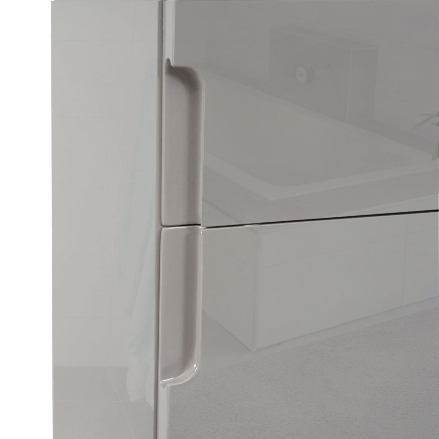 Wandkast MCW-B19, midikast hoge kast badkamermeubel, hoogglans 150x30cm ~ grijs
