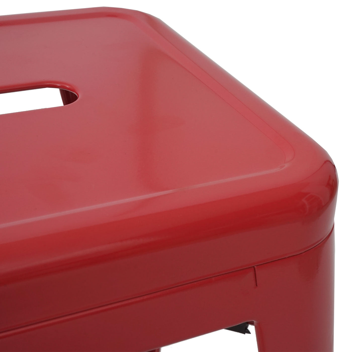 Set van 6 krukken MCW-A73, metalen kruk zitkruk, metalen industrieel ontwerp stapelbaar ~ rood