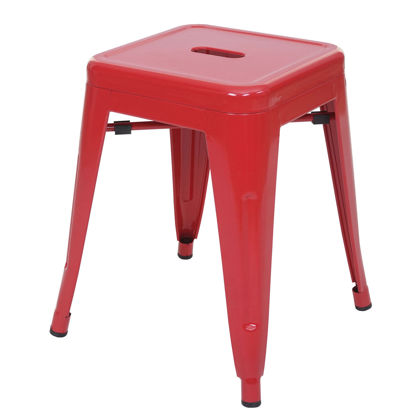 Set van 6 krukken MCW-A73, metalen kruk zitkruk, metalen industrieel ontwerp stapelbaar ~ rood