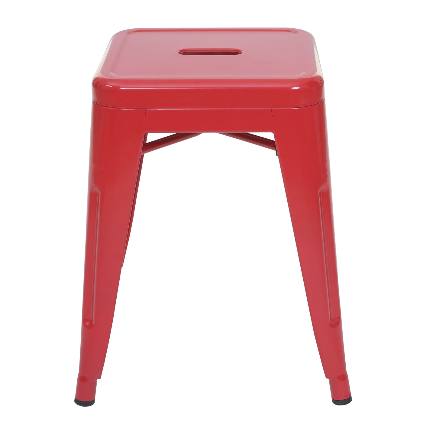 Set van 6 krukken MCW-A73, metalen kruk zitkruk, metalen industrieel ontwerp stapelbaar ~ rood