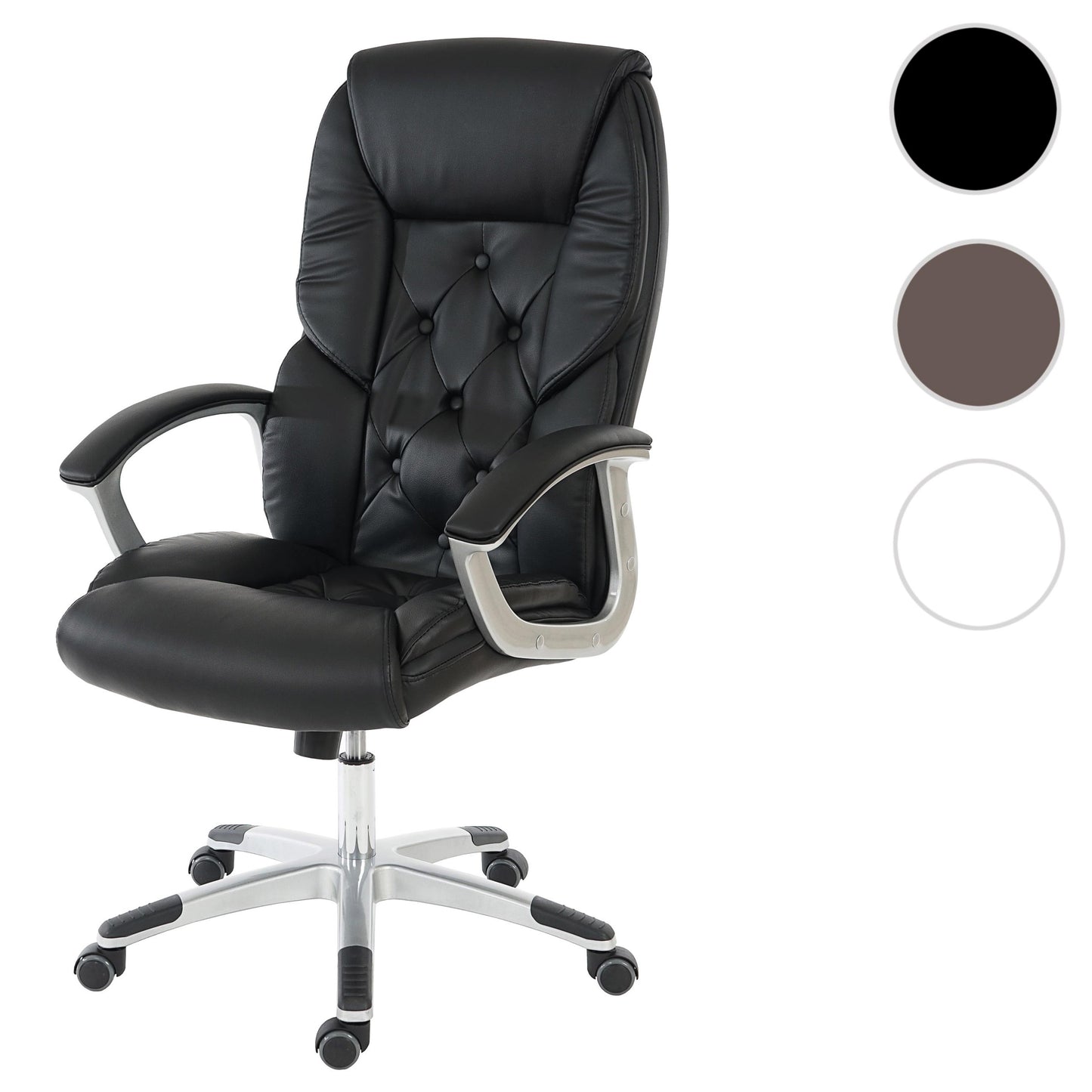 Professionele bureaustoel L42 XXL, directiedraaistoel, 150kg belastbaar kunstleder ~ zwart