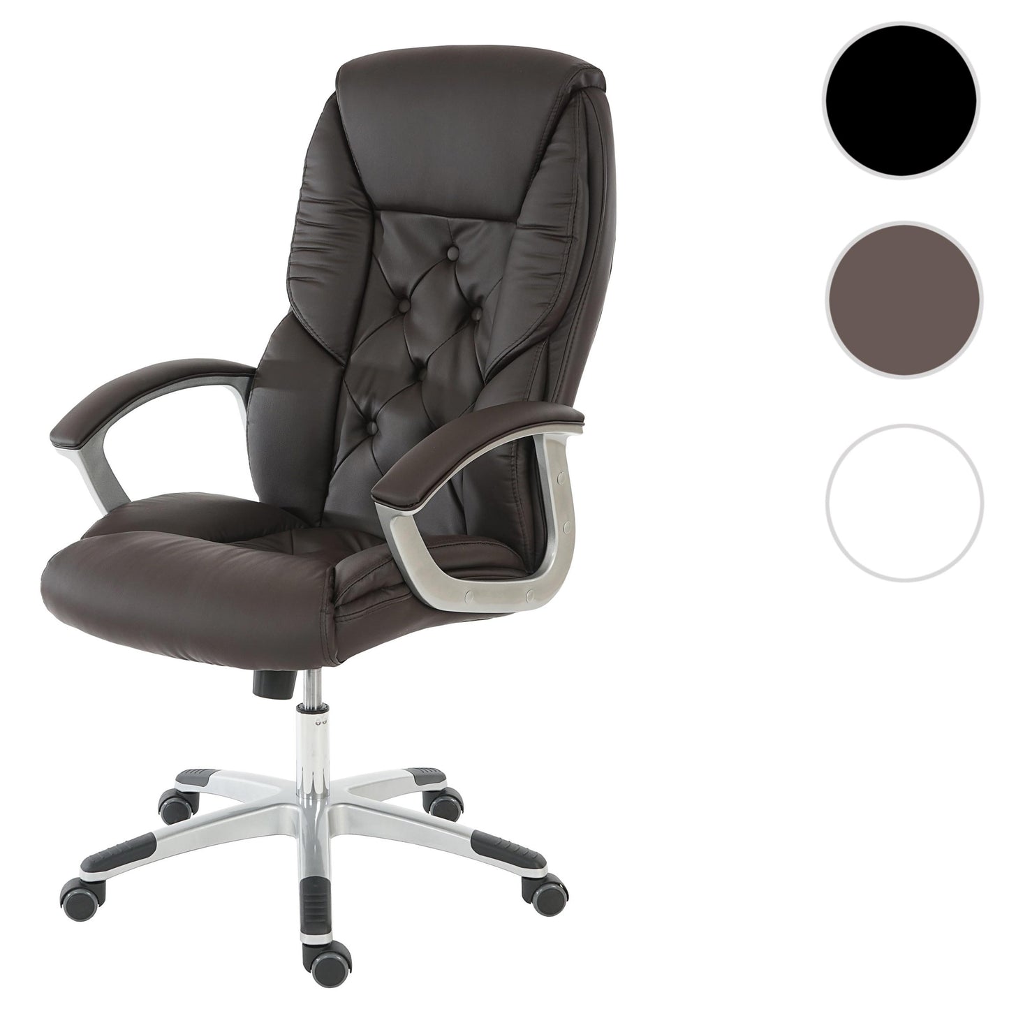 Professionele bureaustoel L42 XXL, directiedraaistoel, 150kg belastbaar kunstleder ~ bruin