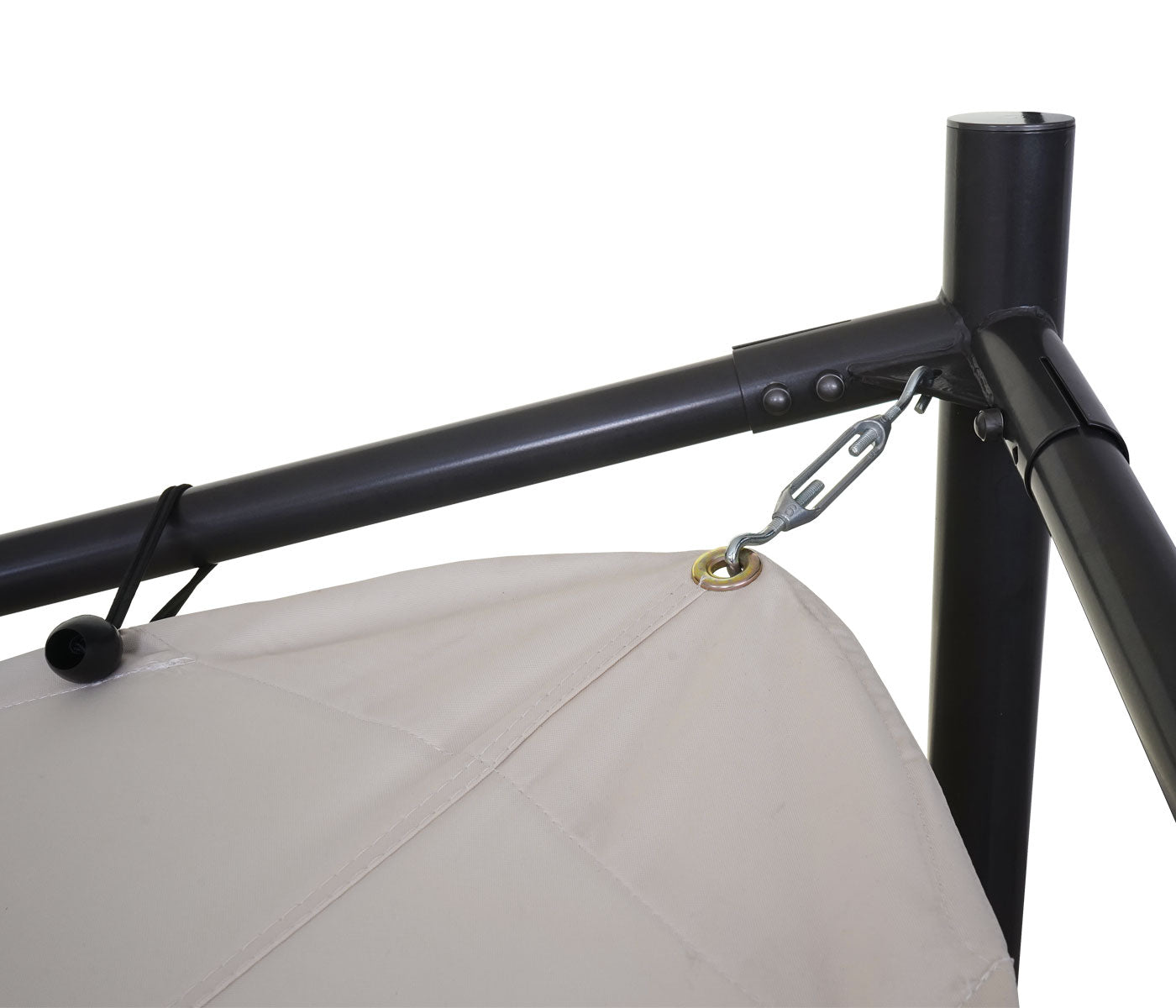Pergola MCW-A41, tuinpaviljoen luifel, stevig 6cm stalen frame ~ 4x4m crème