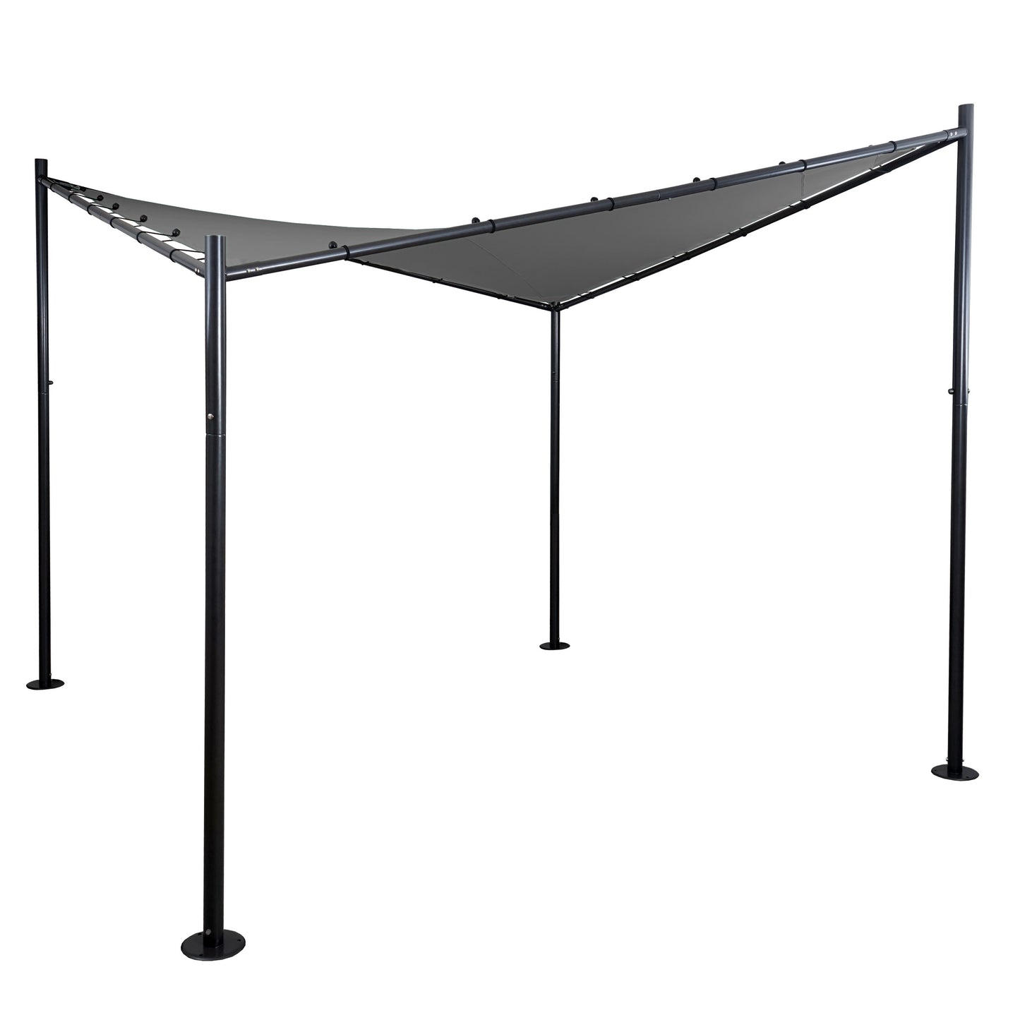 Pergola MCW-A41, tuinpaviljoen luifel, stevig 6cm stalen frame ~ 4x4m antraciet