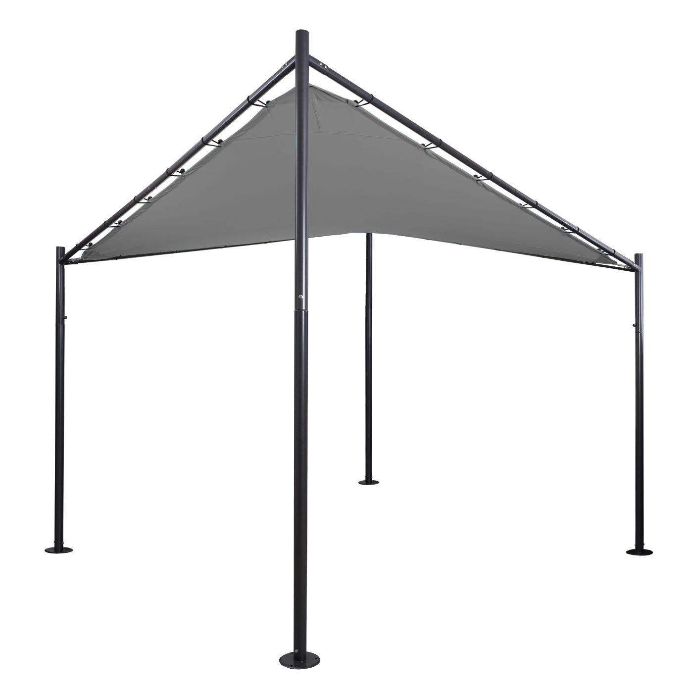 Pergola MCW-A41, tuinpaviljoen luifel, stevig 6cm stalen frame ~ 4x4m antraciet