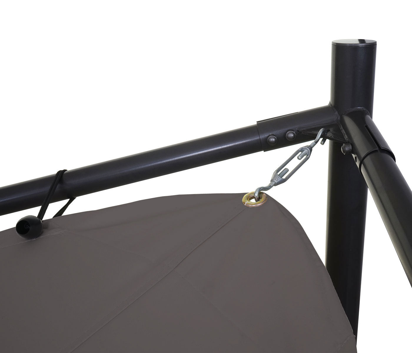 Pergola MCW-A41, tuinpaviljoen luifel, stevig 6cm stalen frame ~ 4x4m antraciet
