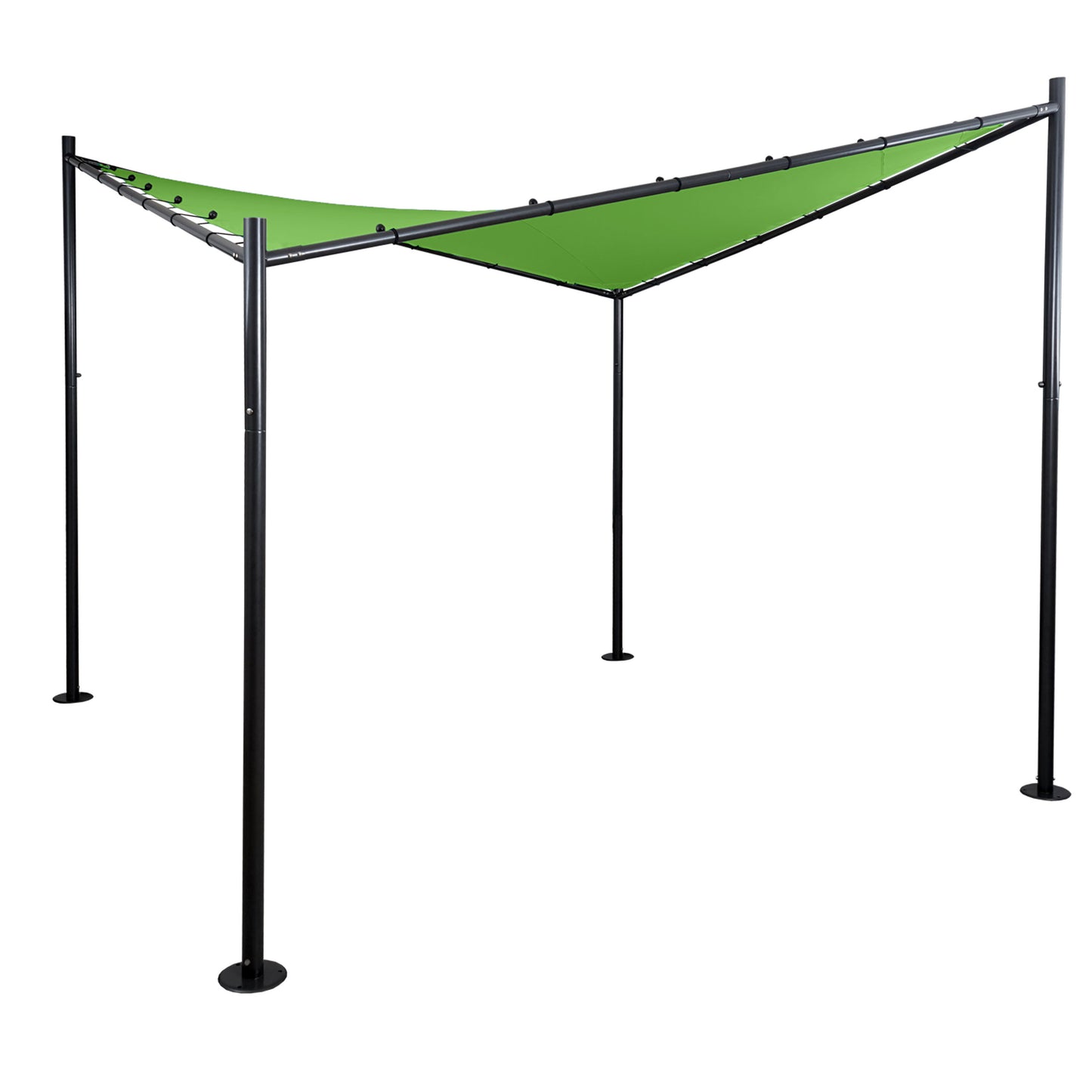 Pergola MCW-A41, tuinpaviljoen luifel, stevig 6cm stalen frame ~ 4x4m groen