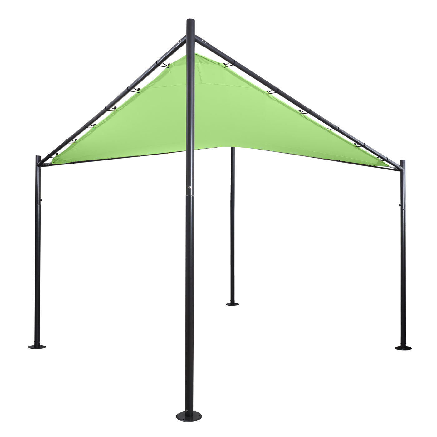 Pergola MCW-A41, tuinpaviljoen luifel, stevig 6cm stalen frame ~ 4x4m groen