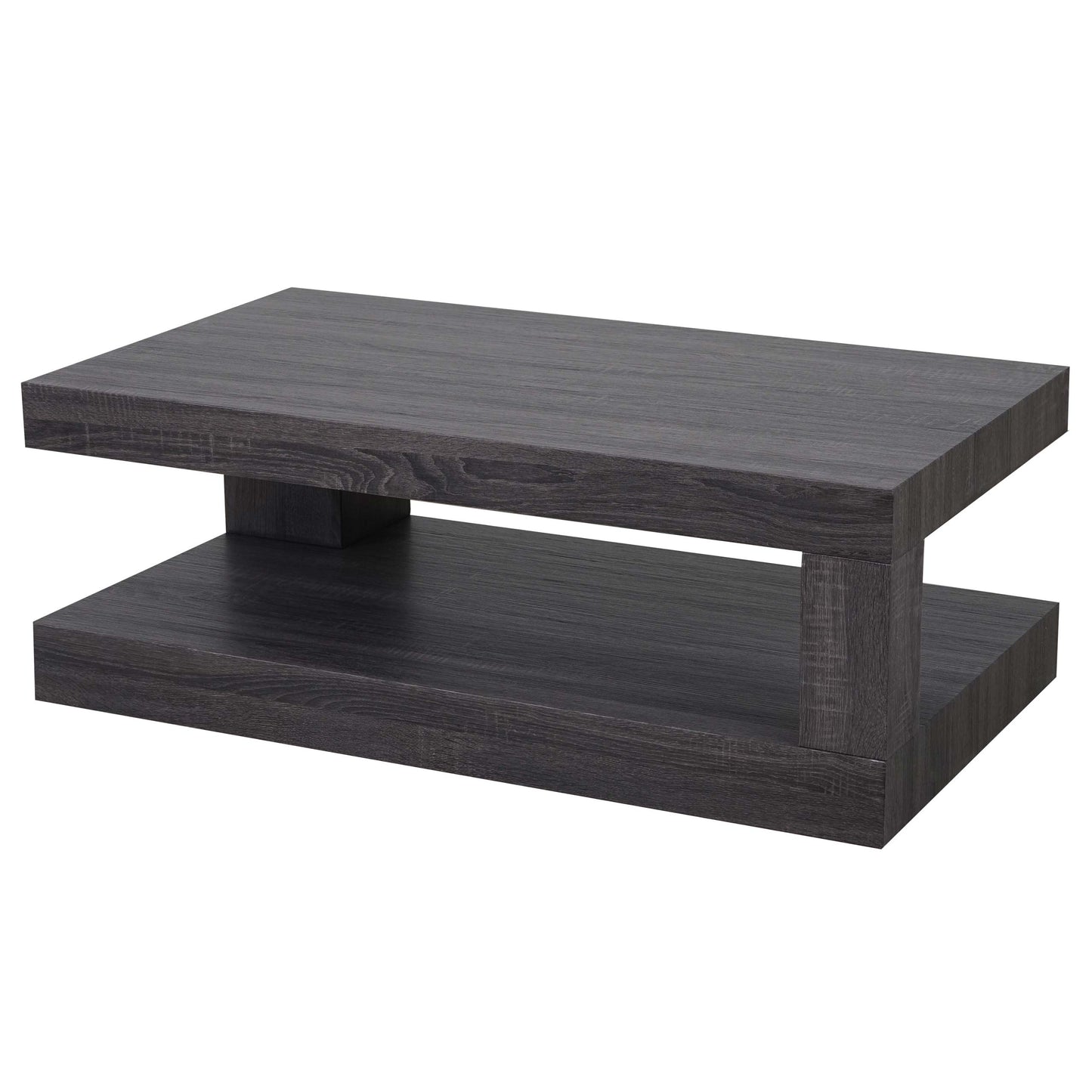 Salontafel MCW-A32, woonkamertafel, 3D structuur, 40x110x60cm MVG-gecertificeerd ~ zwart eiken look