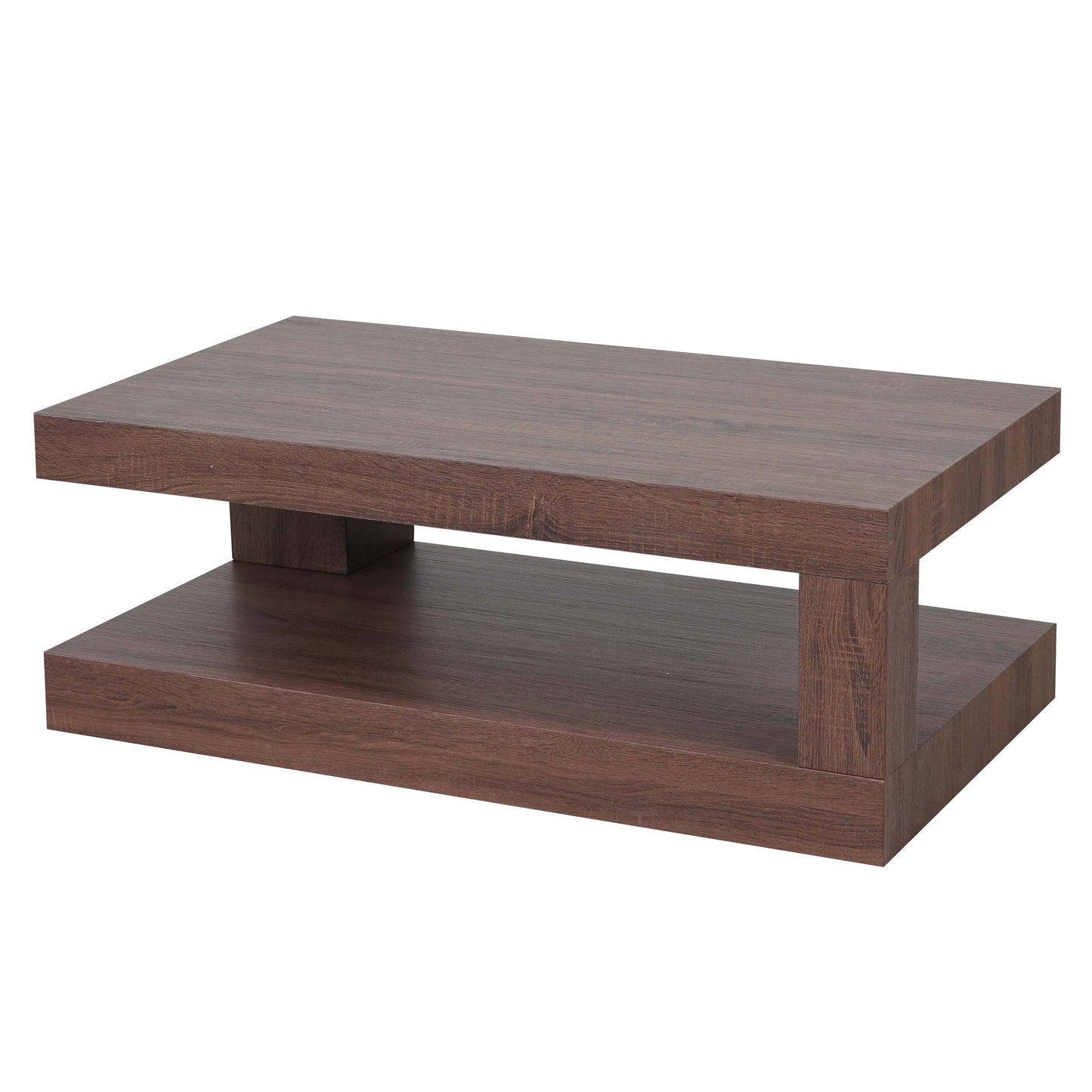 Salontafel MCW-A32, woonkamertafel, 3D structuur, 40x110x60cm MVG-gecertificeerd ~ bruine eik-look