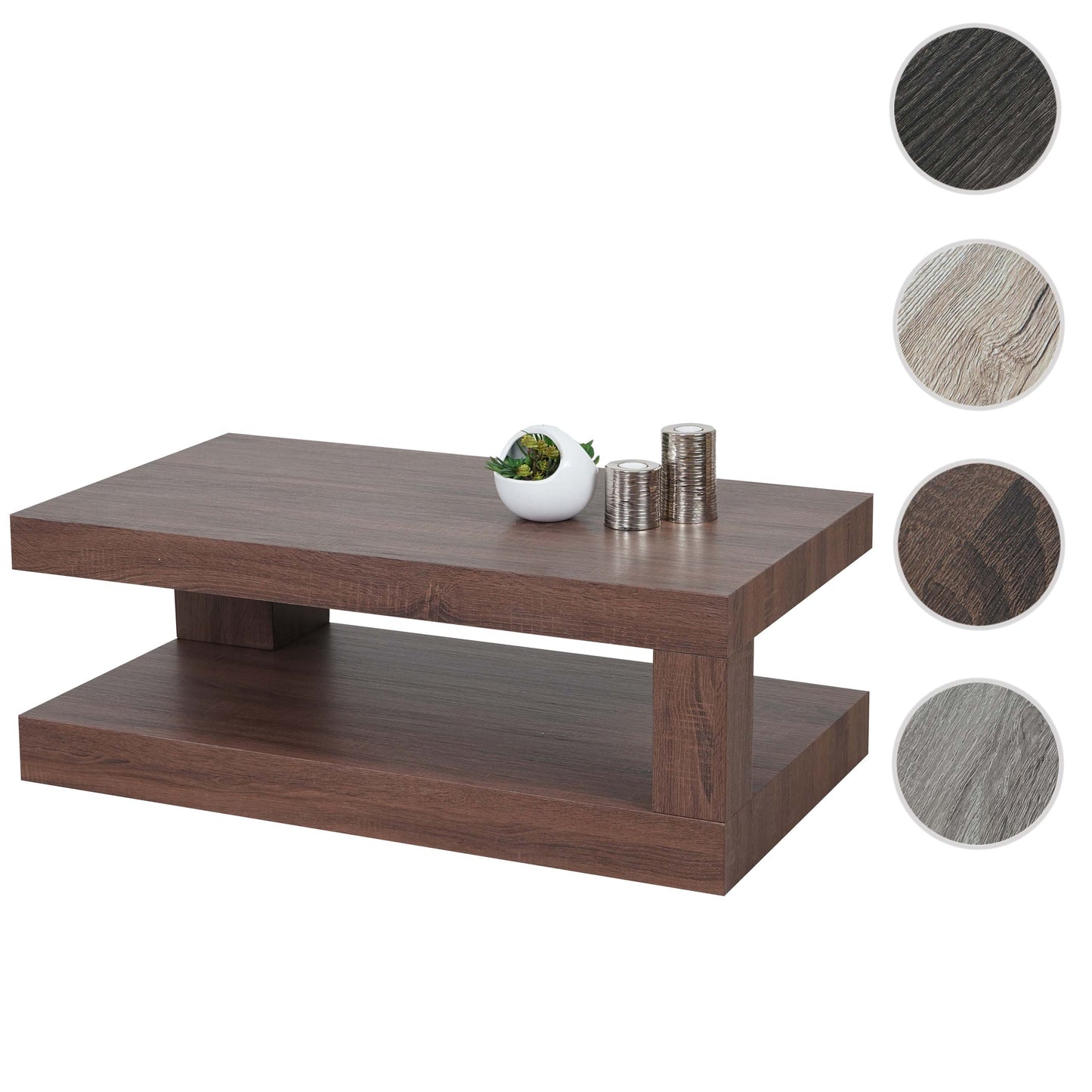 Salontafel MCW-A32, woonkamertafel, 3D structuur, 40x110x60cm MVG-gecertificeerd ~ bruine eik-look