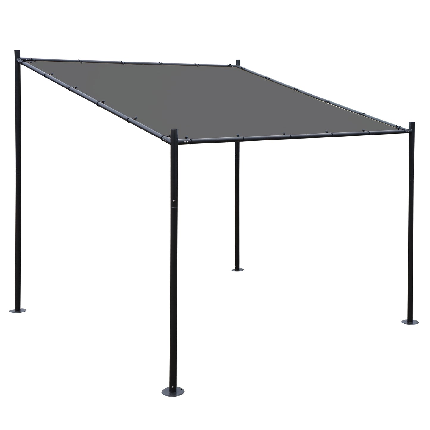Pergola MCW-A22, aanbouw pergola tuinpaviljoen terrasoverkapping zonwering, 3x3m ~ antraciet