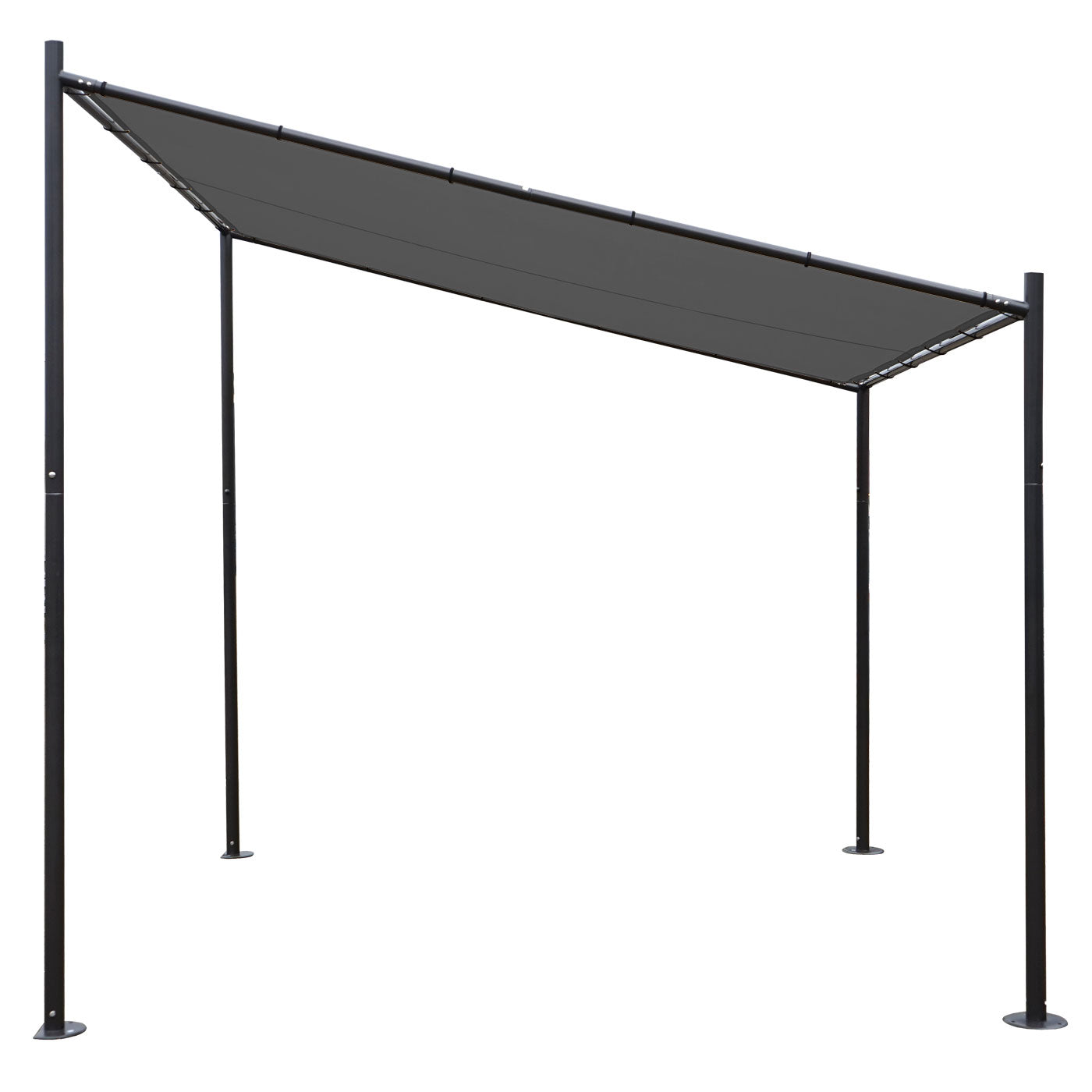 Pergola MCW-A22, aanbouw pergola tuinpaviljoen terrasoverkapping zonwering, 3x3m ~ antraciet