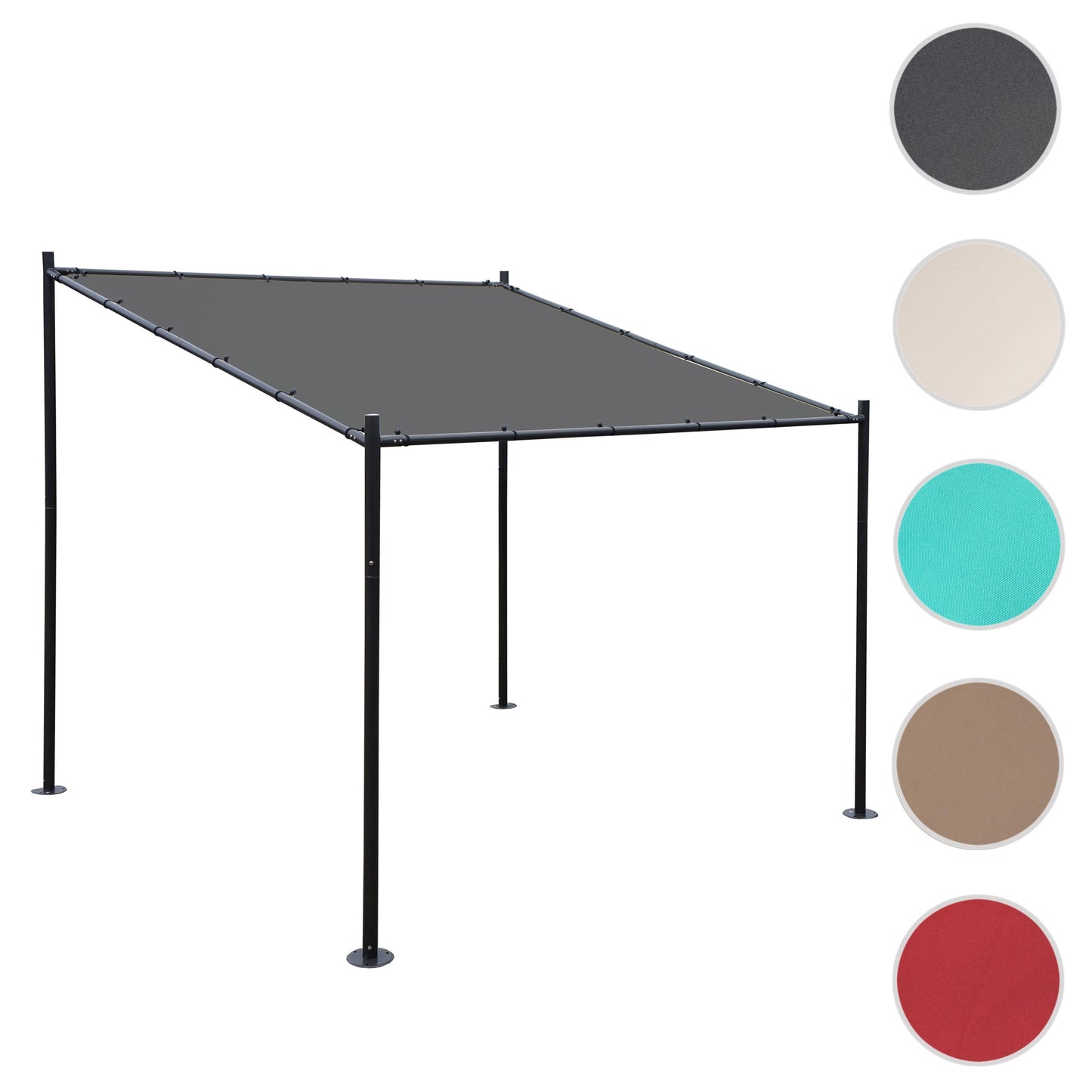Pergola MCW-A22, aanbouw pergola tuinpaviljoen terrasoverkapping zonwering, 3x3m ~ antraciet