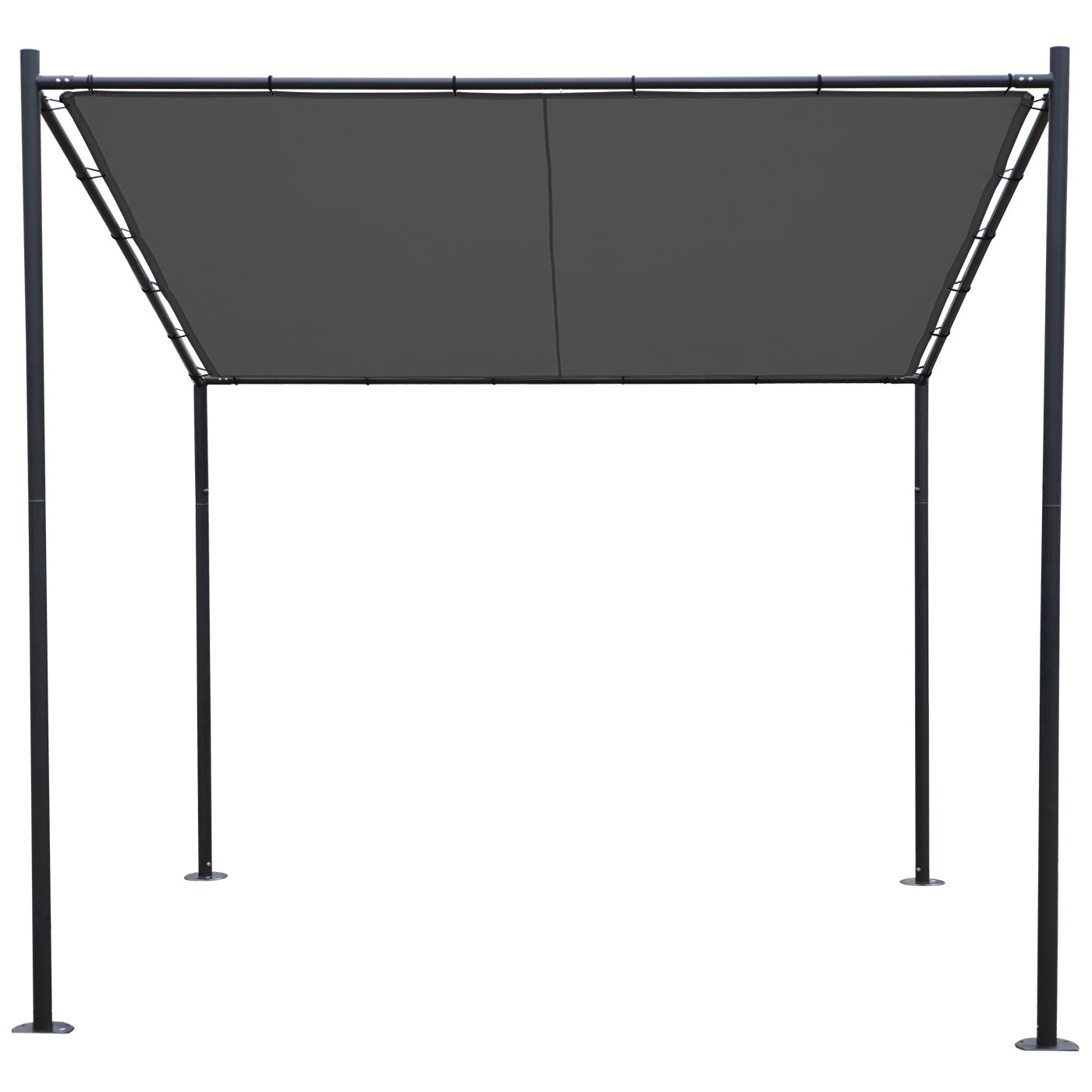 Pergola MCW-A22, aanbouw pergola tuinpaviljoen terrasoverkapping zonwering, 3x3m ~ antraciet