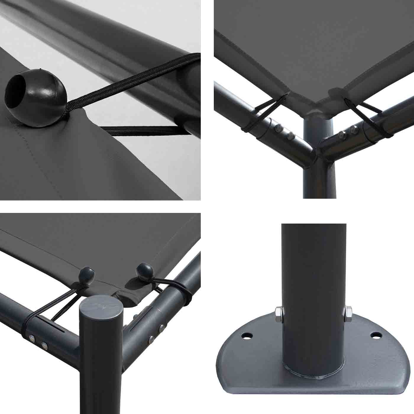 Pergola MCW-A22, aanbouw pergola tuinpaviljoen terrasoverkapping zonwering, 3x3m ~ antraciet