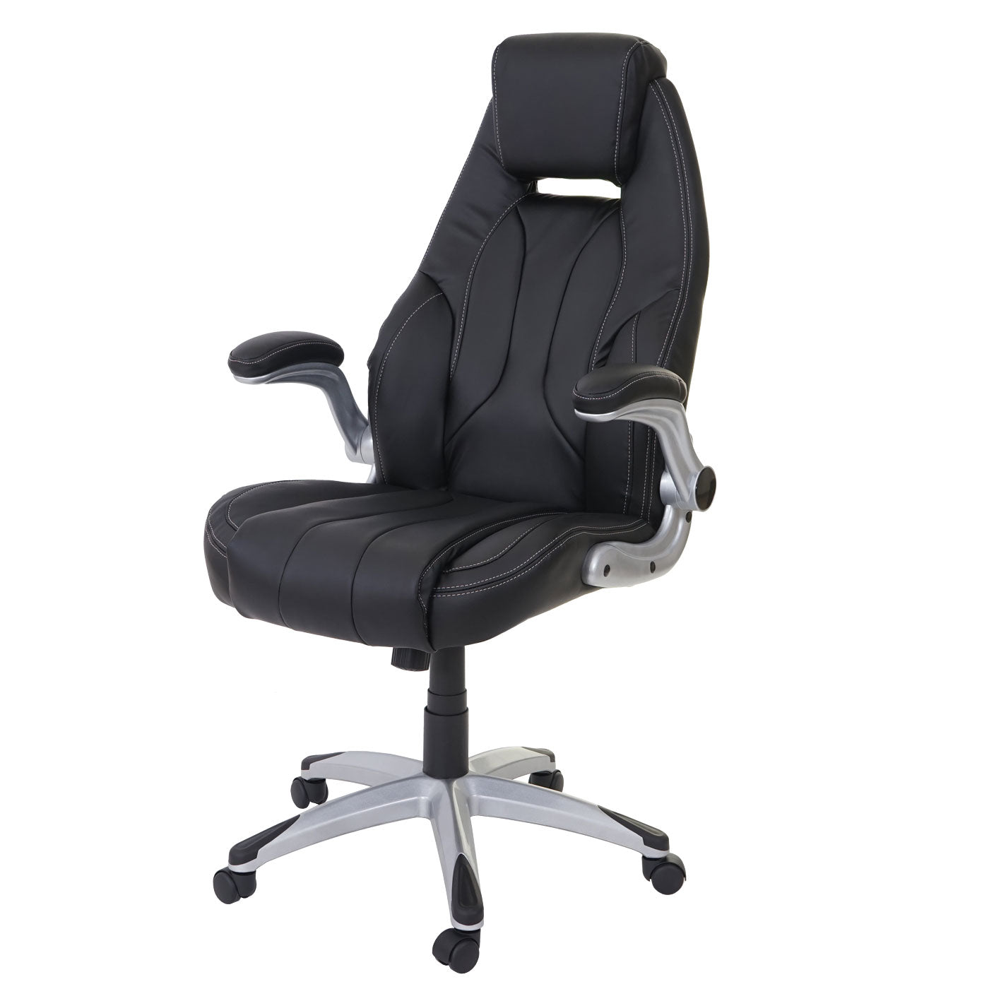 Bureaustoel MCW-A65, bureaustoel directiedraaistoel, kunstleer MVG-gecertificeerd ~ zwart