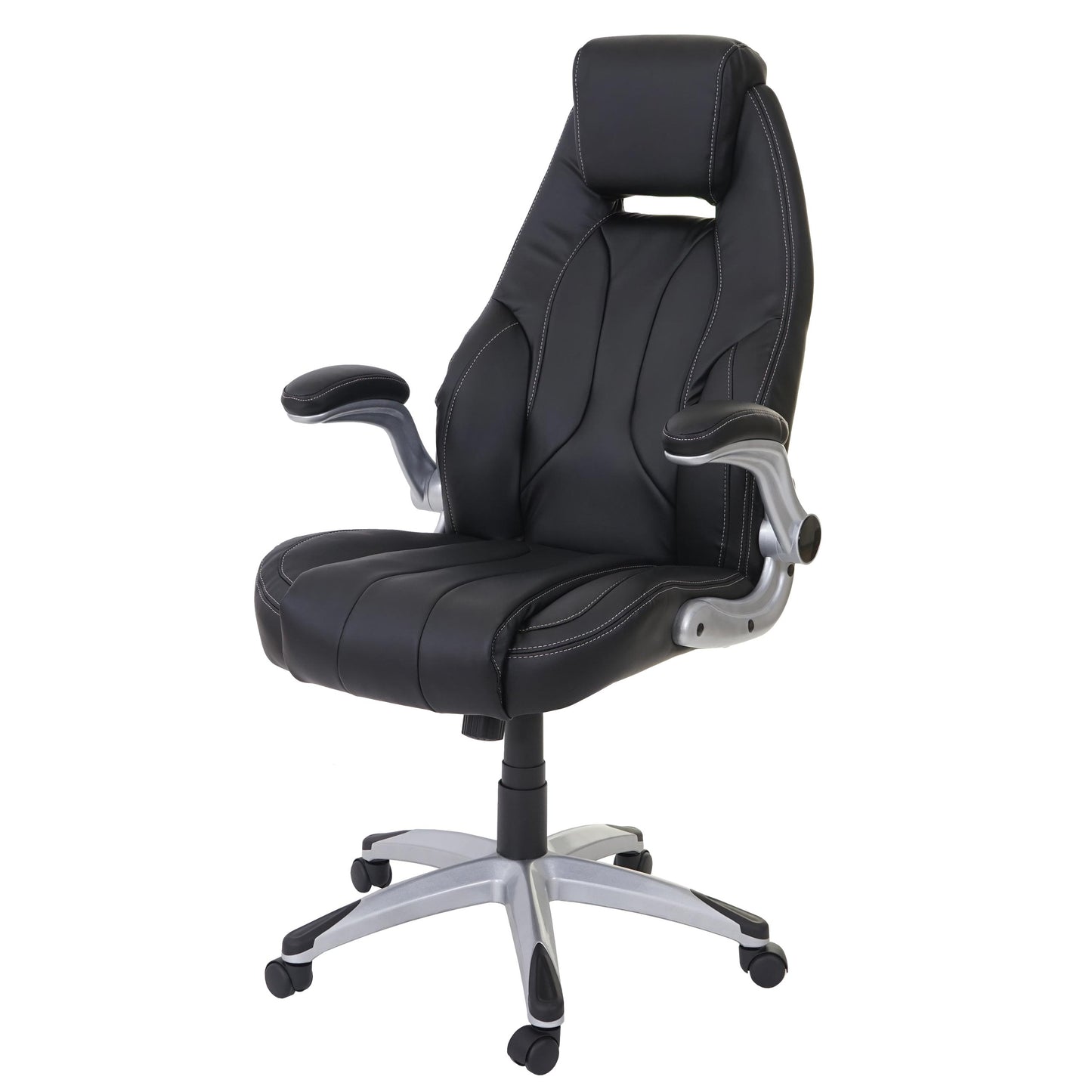 Bureaustoel MCW-A65, bureaustoel directiedraaistoel, kunstleer MVG-gecertificeerd ~ zwart