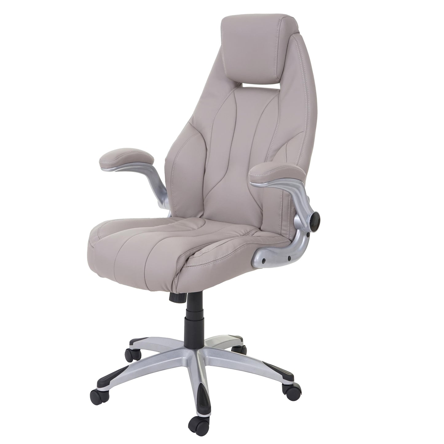 Bureaustoel MCW-A65, bureaustoel directiedraaistoel, kunstleer MVG-gecertificeerd ~ taupe-grijs