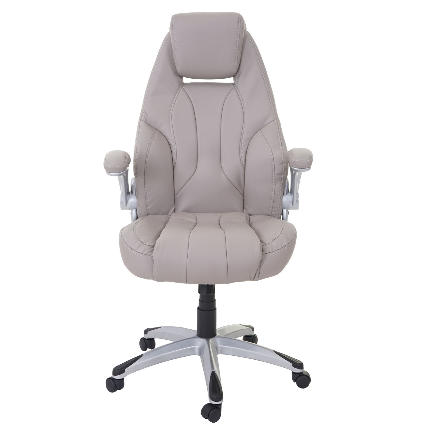 Bureaustoel MCW-A65, bureaustoel directiedraaistoel, kunstleer MVG-gecertificeerd ~ taupe-grijs