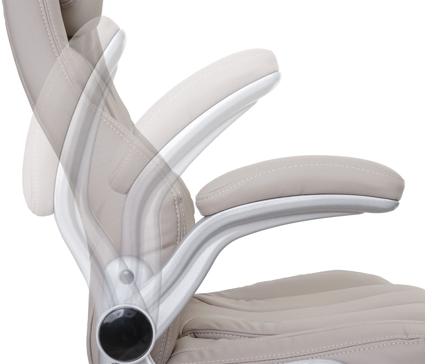 Bureaustoel MCW-A65, bureaustoel directiedraaistoel, kunstleer MVG-gecertificeerd ~ taupe-grijs