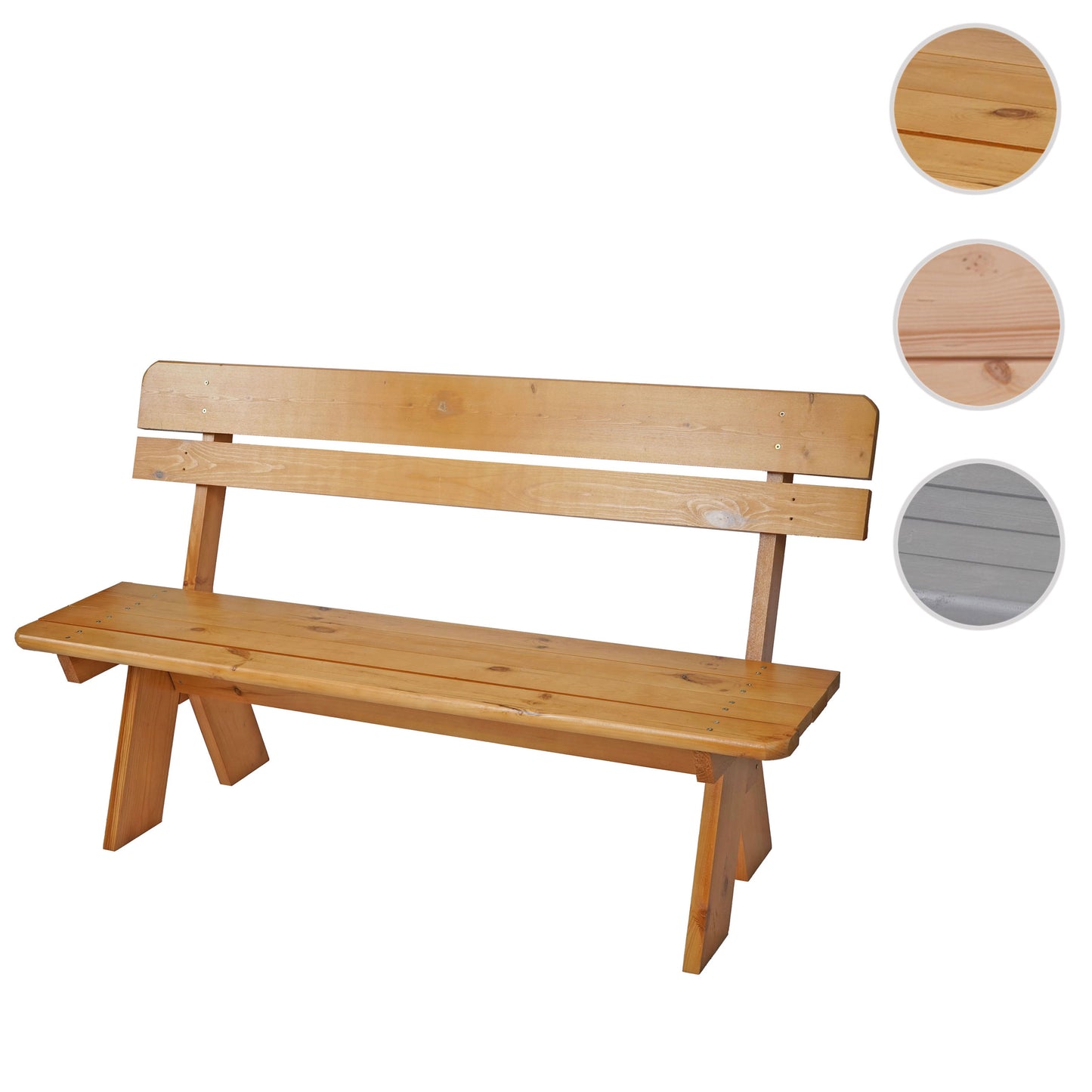 Houten bank Tuinbank Parkbank Oslo 148cm catering kwaliteit massief ~ honingbruin gelakt